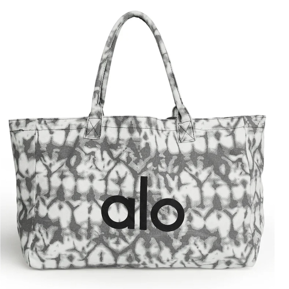NWT alo Iconic Shopper Rote Bag Grey Tiedye